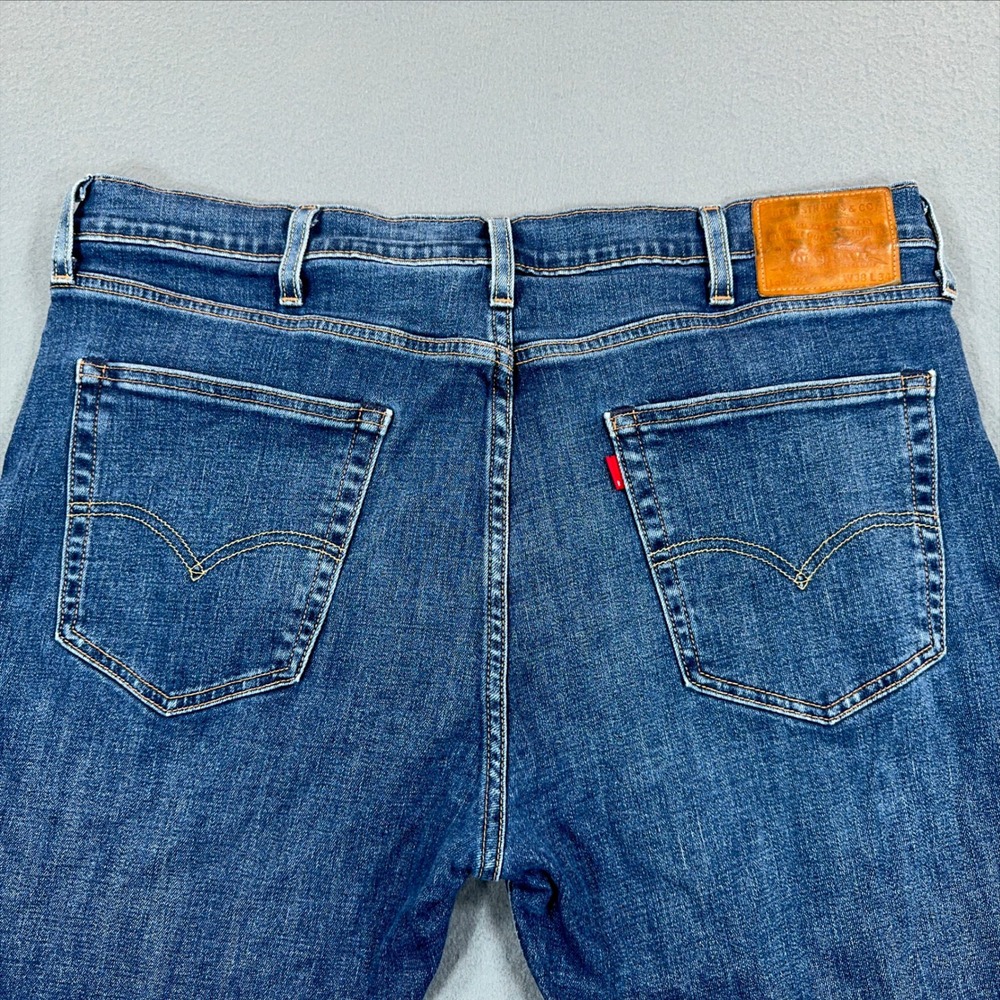 Levis Premium 502 Regular Taper Mens Jeans Blue Performance Stretch W38 L28